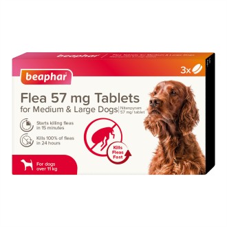 Beaphar Flea Tablets for Medium & Large Dogs 3 pack